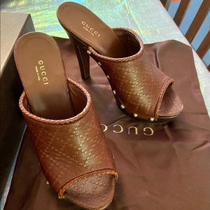 Gucci Mules, Size 36, Brown